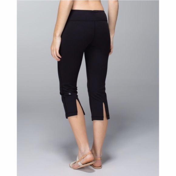 Lululemon Gather & Crow Crop Split Hem Legging Black 2 - Picture 6 of 16